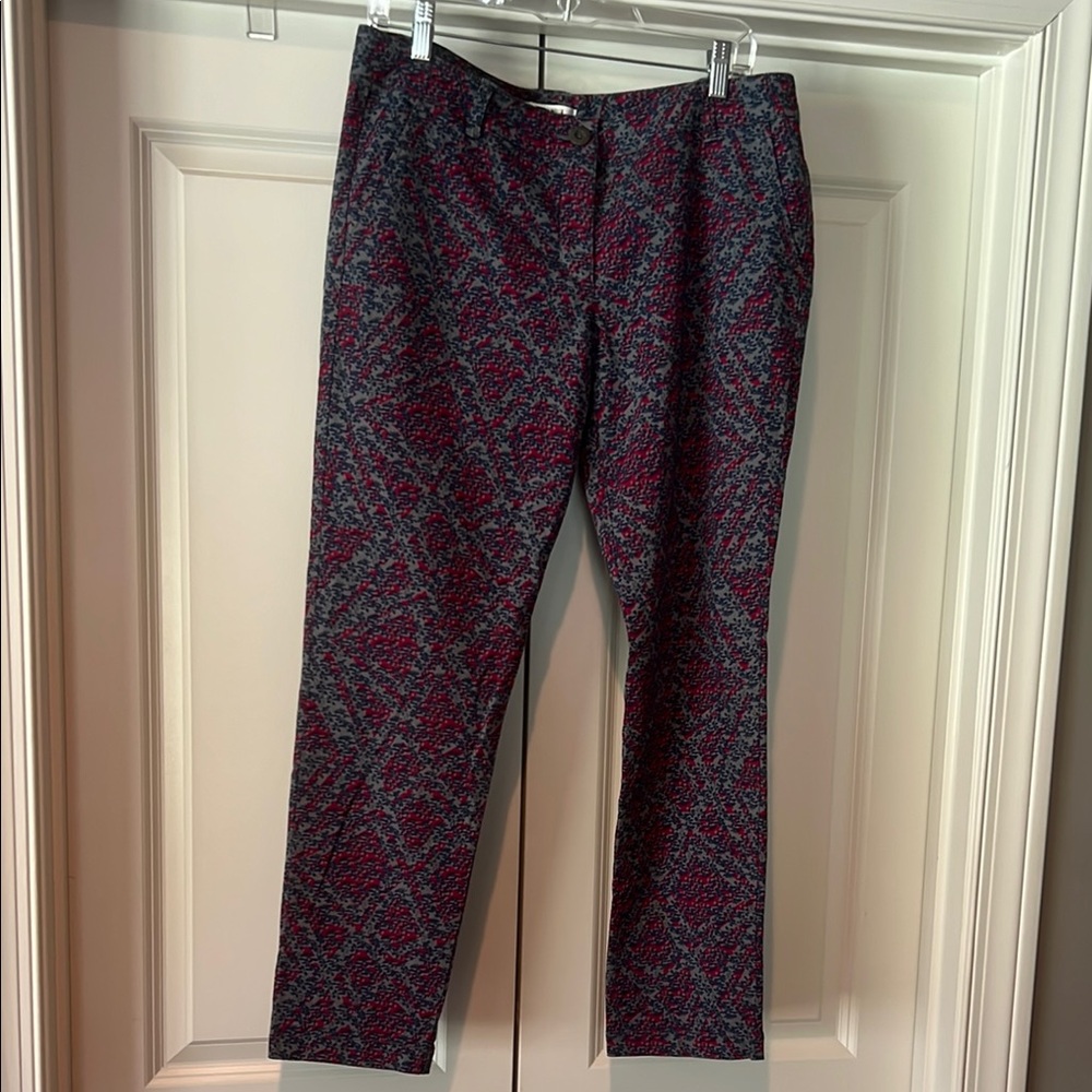 CAbi Women's Pants in Red and Gray Pattern size 10